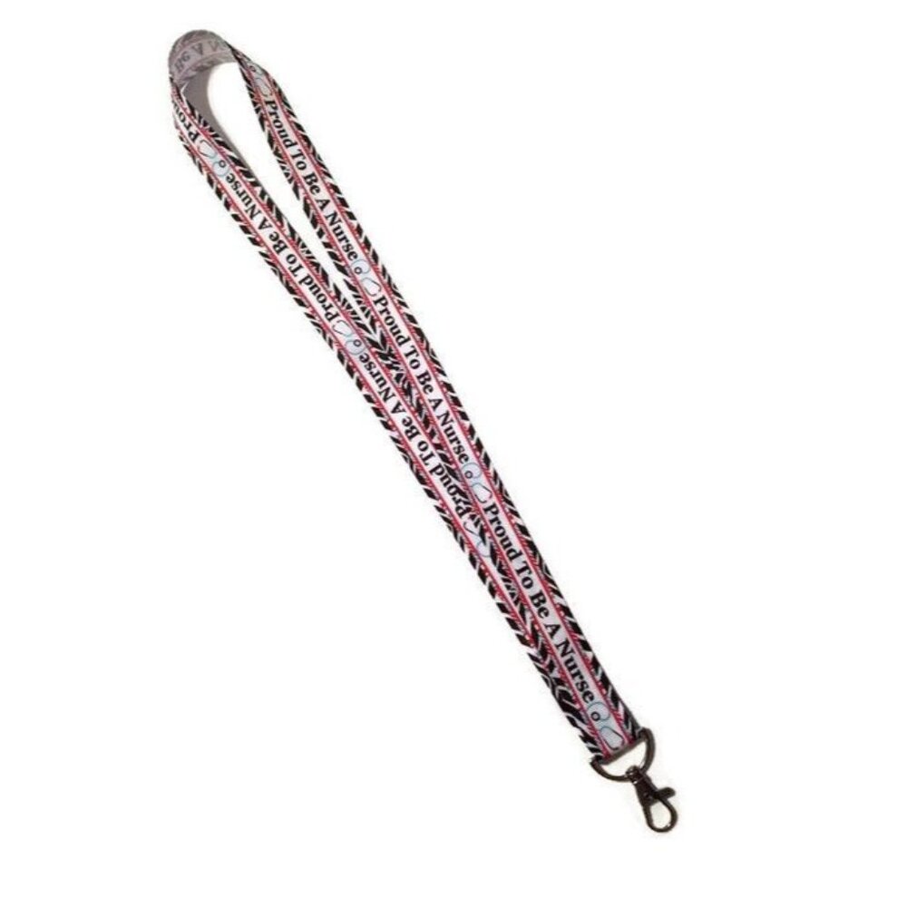 Zebra Print Proud To Be A Nurse Lanyard Keychain, Nursing Gift